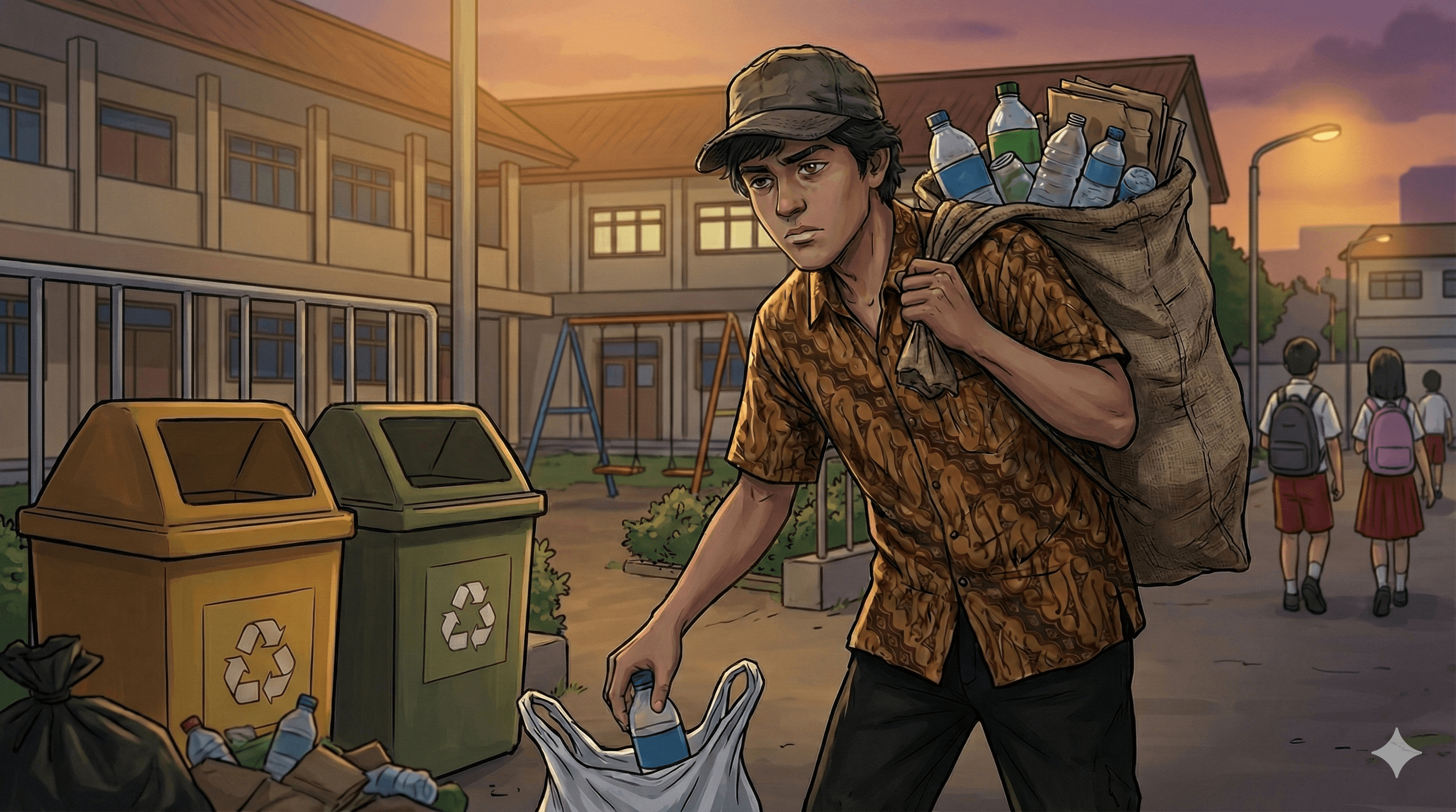 Pulang Mengajar Jadi Pemulung